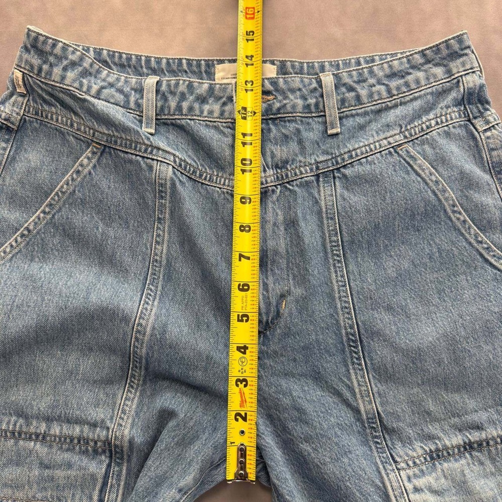Citizen Of Humanity Denim Cargo Shorts Womens Light Wash Y2K Skater Jorts - Picture 9 of 12